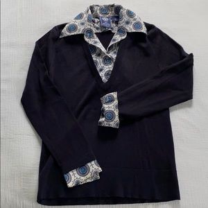 Tory Burch for SCOOP sweater w/ removable dickie.